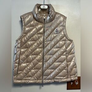 Moncler Lecroisic Women's Tan Quilted Down Puffer Vest